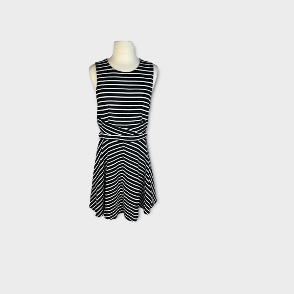 Striped skater cut-out dress